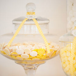 Candy buffet lollies from The Party Parlour, candy jars for hire from Mini Party People