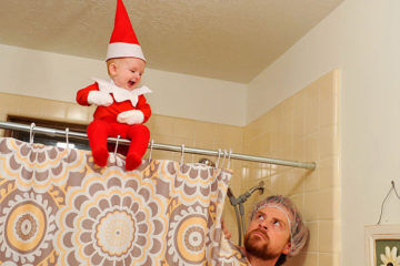 Hilarious dad turns baby into a real life Elf on the Shelf