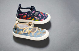 Feather Mary Janes Walnut Melbourne Canvas kids shoes