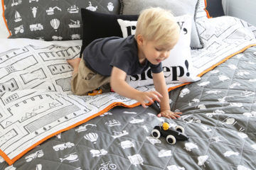 Pillow Talk Toot Toot Coverlet