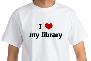 tee shirt with I love my library on it