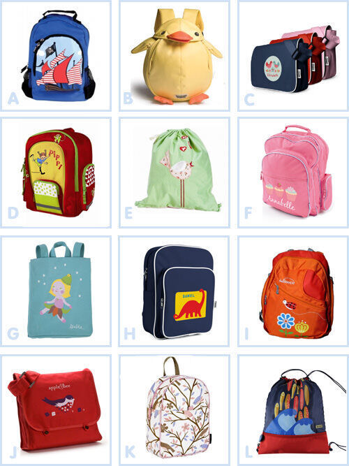 Back to school backpacks, kinder bags, satchels and totes