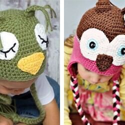 Happy Hooks hand crochet animal beanies