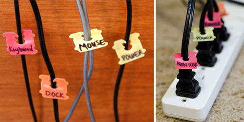 Clever idea: bread tags as cable labels