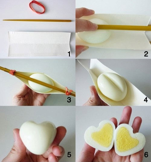 Clever idea: how to make heart-shaped eggs