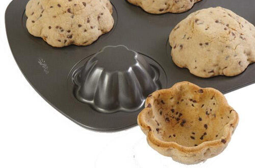 Clever idea: use upside-down muffic pan to make cookie bowls