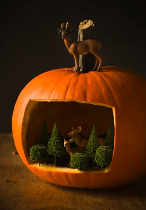 Halloween crafts: diorama pumpkin