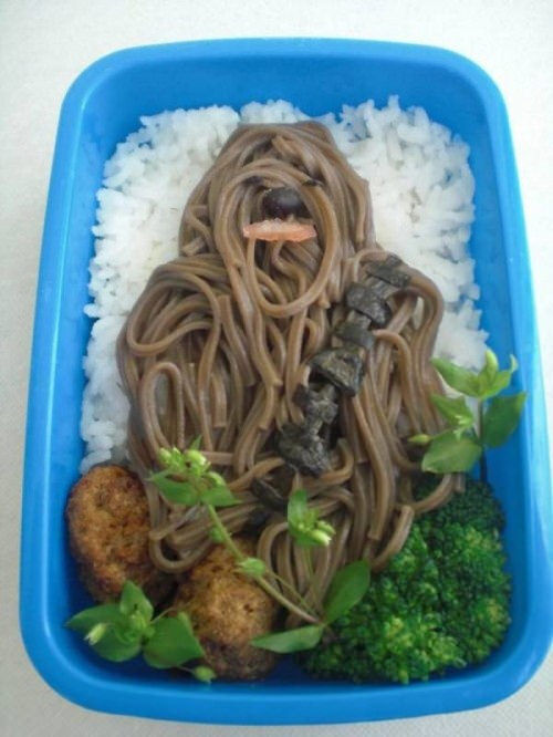 Kids food: noodle Chewbacca