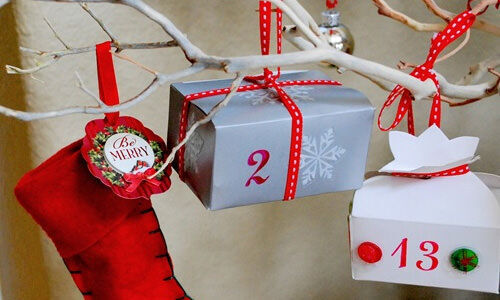 Advent calendar: Advent tree using favour boxes