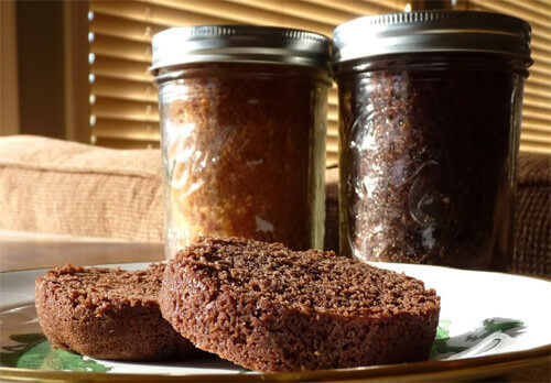 Chocolate bread cooked in a jar 