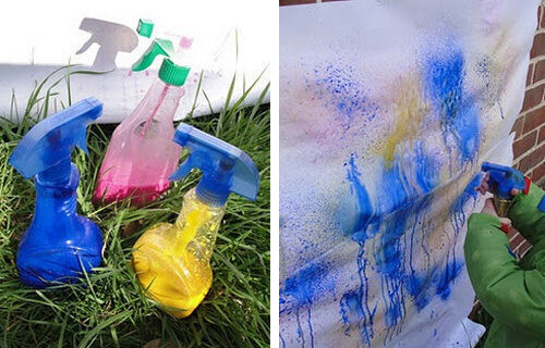 Make your own toddler spray paint