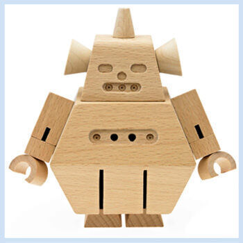 Wooden robots by Go Home
