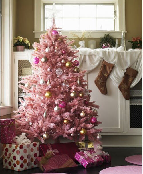Christmas tree decor: pink Christmas tree