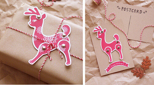 Reindeer gift tag free printable