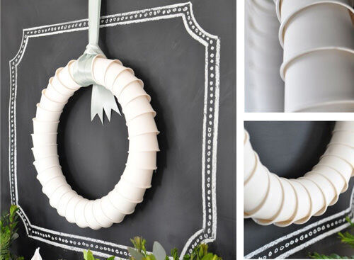 Christmas craft - paper cup wreath 