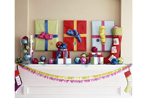 Christmas craft - wrapped artwork