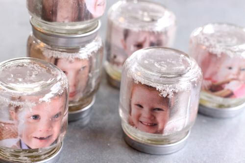 Christmas craft - DIY photo snow globes