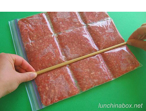 Portion mince meat before you freeze