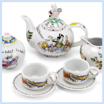 Alice in Wonderland mini porcelain tea set