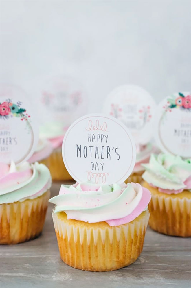 Mother's Day cupcake toppers