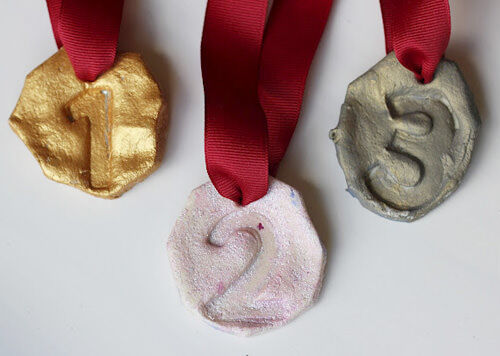 DIY salt dough Olympic medals