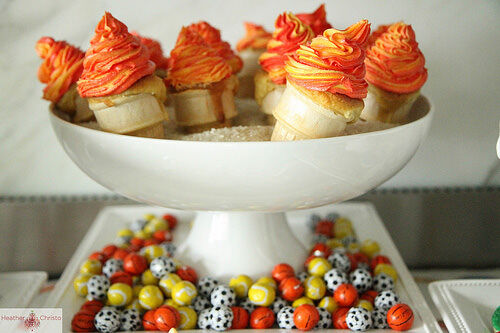 Olympic torch cupcakes