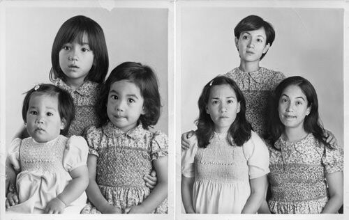 Re-create family photos, then and now