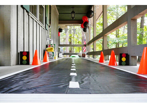 Kids Crafts: Masking tape race track