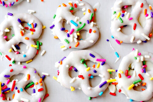 Chocolate coated pretzels