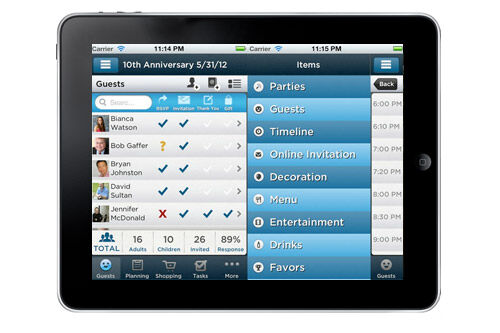 Pro Party Planner iPad App