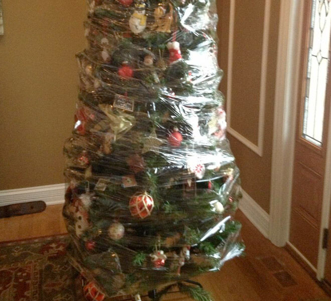 Glad wrap Christmas tree
