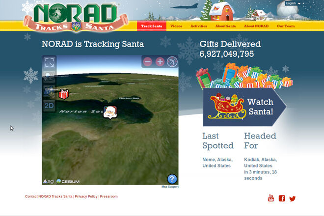 Norad Santa Tracker