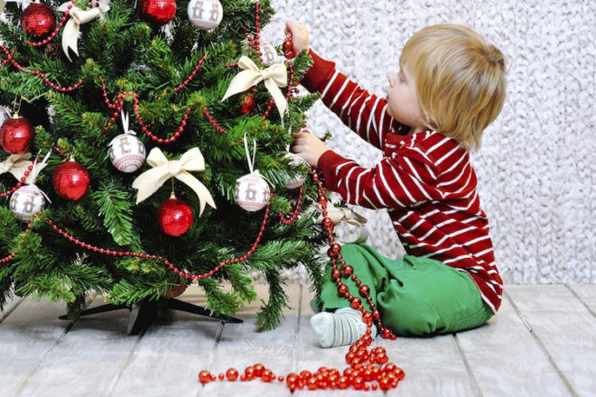Toddler-proofing a Christmas tree