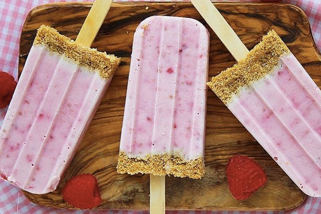 Raspberry Cheesecake Popsicles