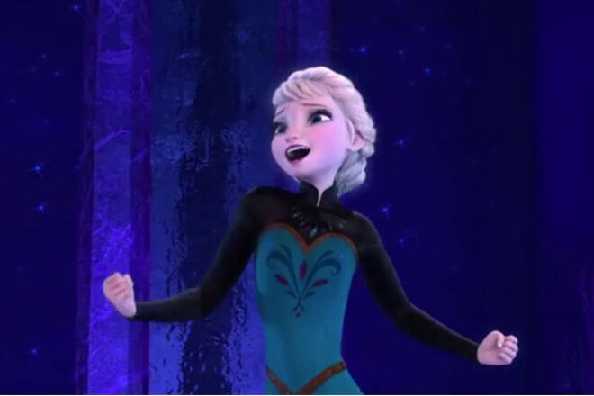 Elsa from Frozen sings 