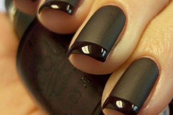 Black french manicure