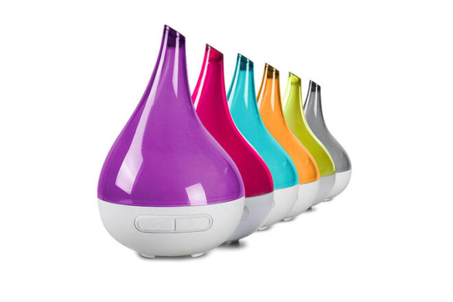 The Lively Living Aroma Bloom Ultrasonic Vaporiser in six different colours