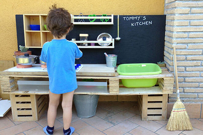 Outdoor play kitchen