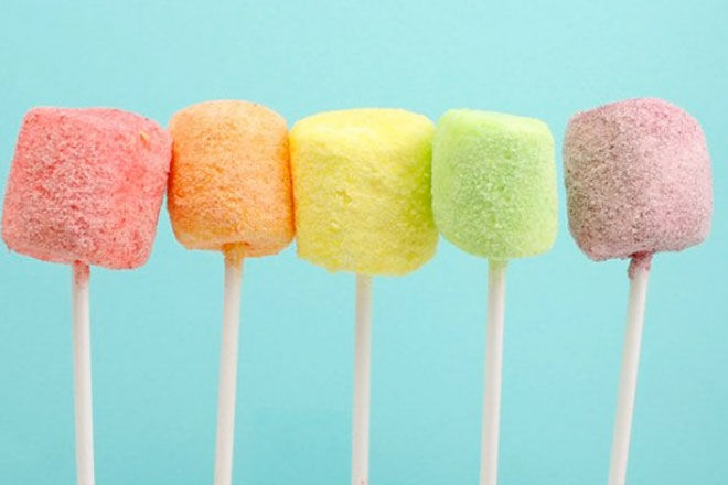 Skittle Marshmallow Pops