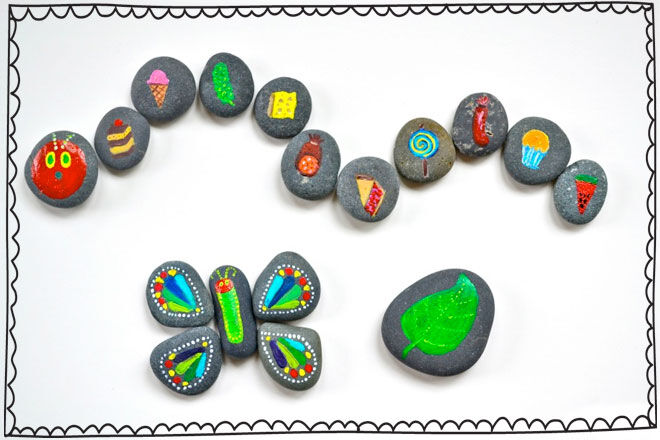 Rock Painting The Hungry Caterpilla