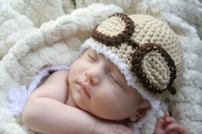 Baby newborn aviator hat