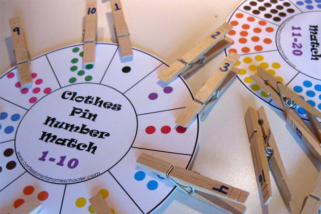 Peg game to learn numbers