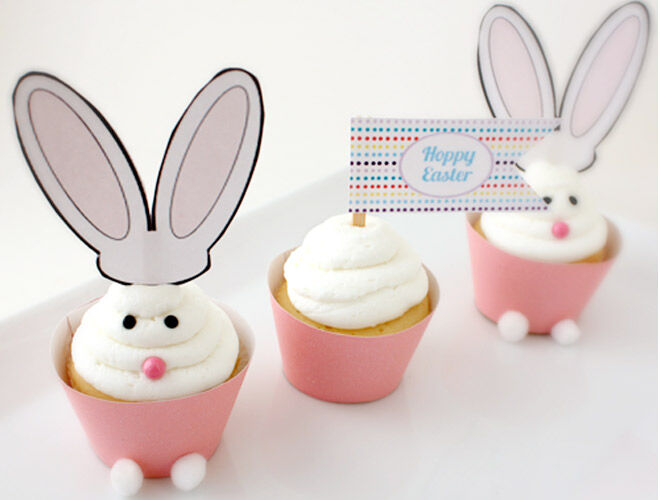 Easter Printables Easter Cupcake Wrappers and Mini Bunny Ears