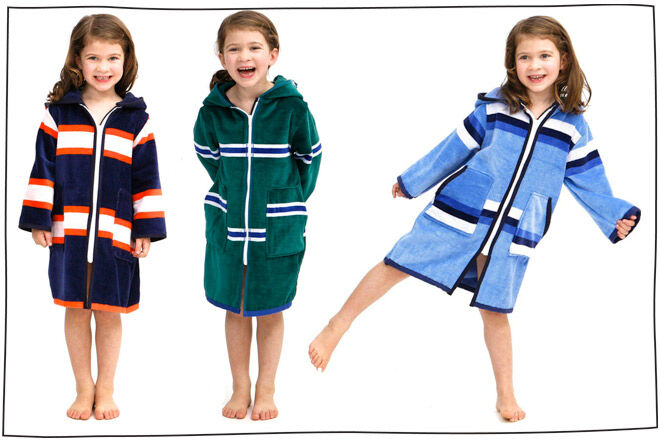 Kids beach robes to wear after swimming lessons