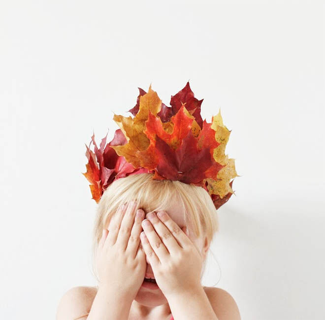 DIY crown made from leaves