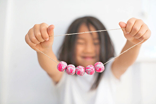 Make a clay bead necklace for a cool Mother's Day Gift 