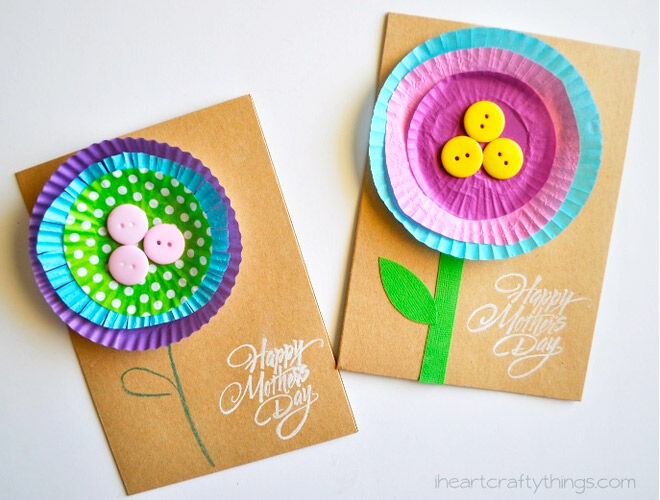 DIY flower Mother's Day cards