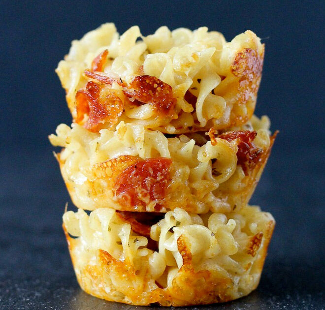 Sandwich-free savoury lunchbox ideas - Mac and Cheese Stack...YUM!