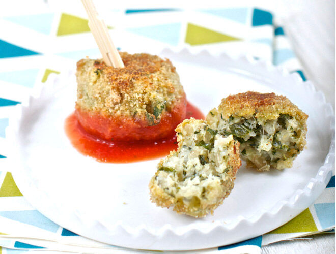 Savoury Lunchbox Solutions - kale pesto baked arancini recipe