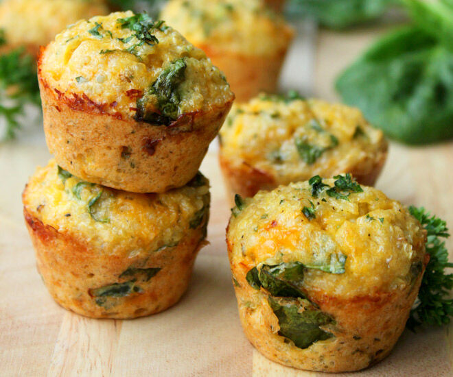 Sandwich-free lunchbox ideas - Quinoa spinach omelette bites